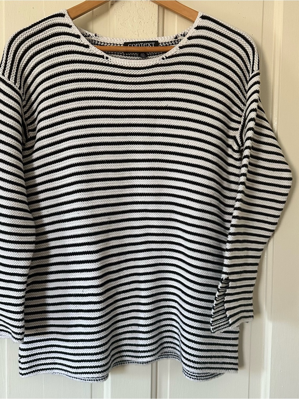 Context Women’s Black & White Striped Sweater - Fishermancore